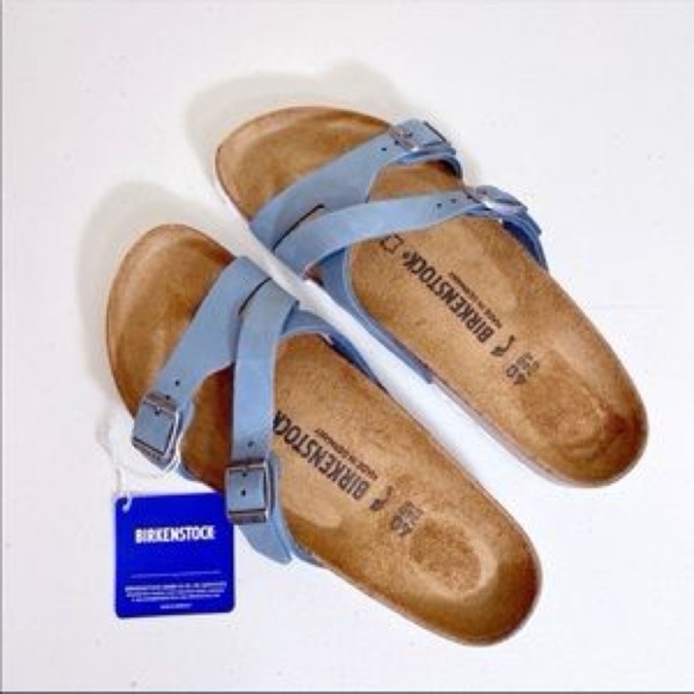 DISCONTINUED BIRKENSTOCK Yao Blue Suede Sandals US Women’s Size 7 Eu 38